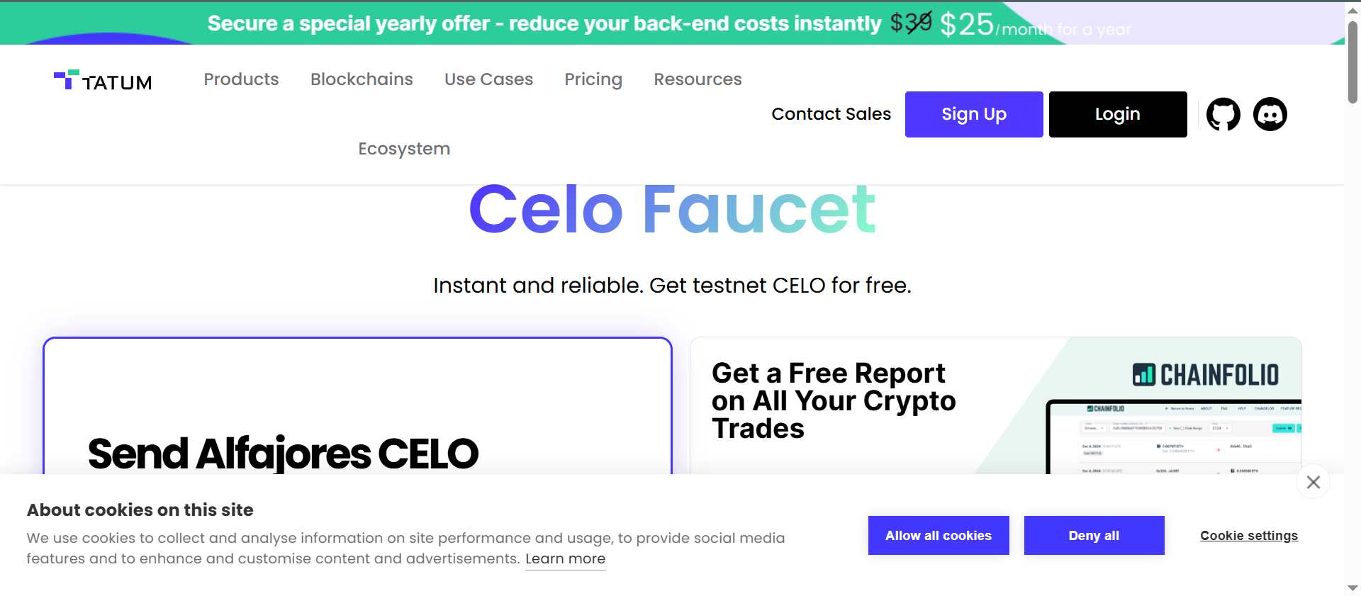 Celo Testnet tokens