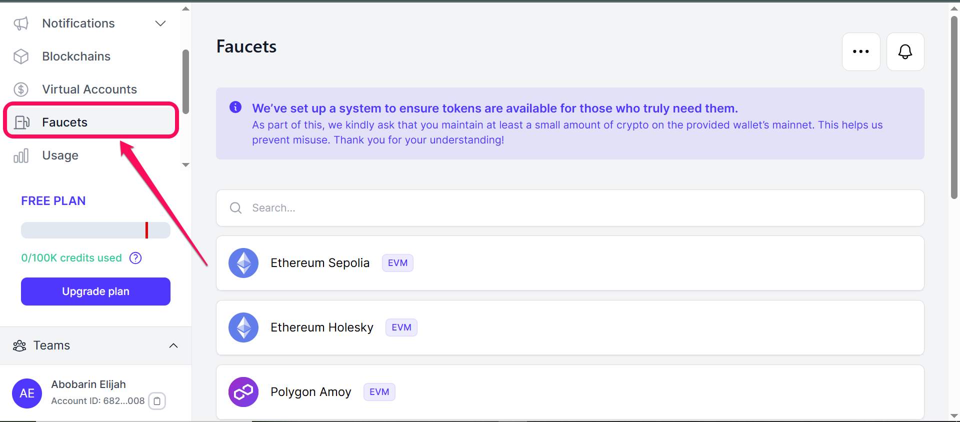 Celo Testnet tokens
