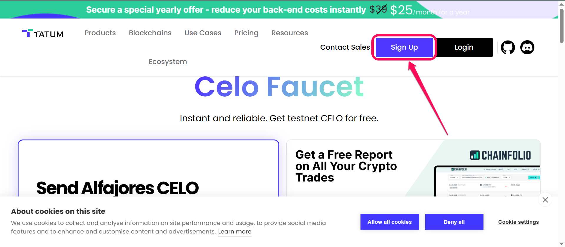 Celo Testnet tokens