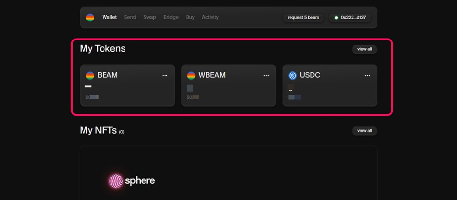 Get Beam Testnet Tokens