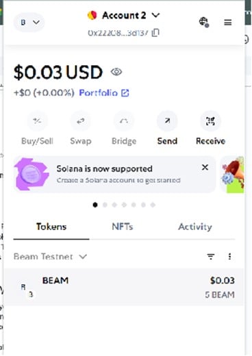Get Beam Testnet Tokens