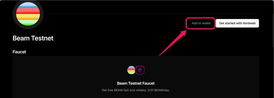 Get Beam Testnet Tokens