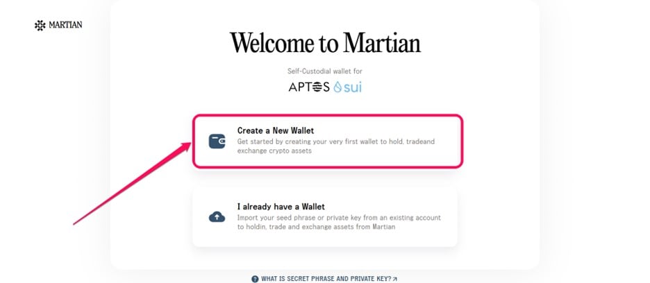 get started with Martian wallet
