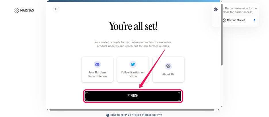 get started with Martian wallet