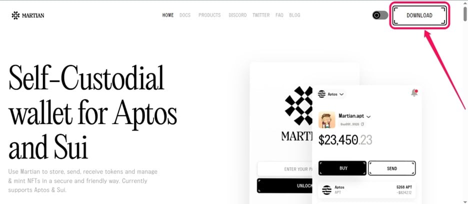 get started with Martian wallet