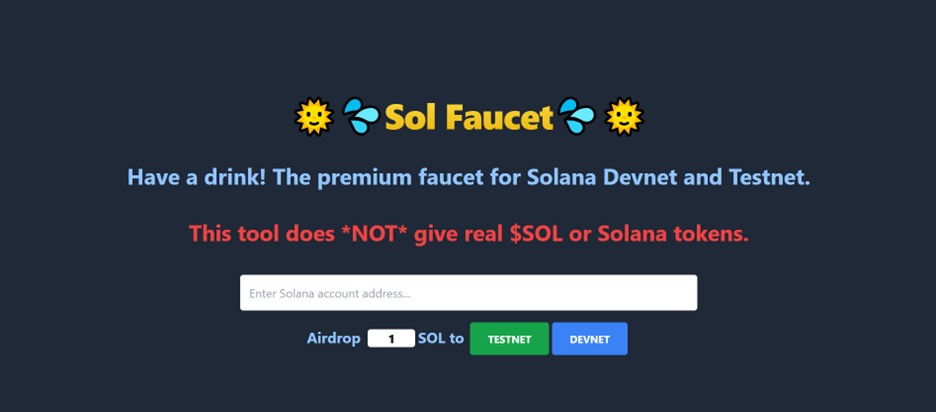 Get SOL Testnet Tokens