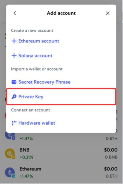 Crea un account Solana su MetaMask