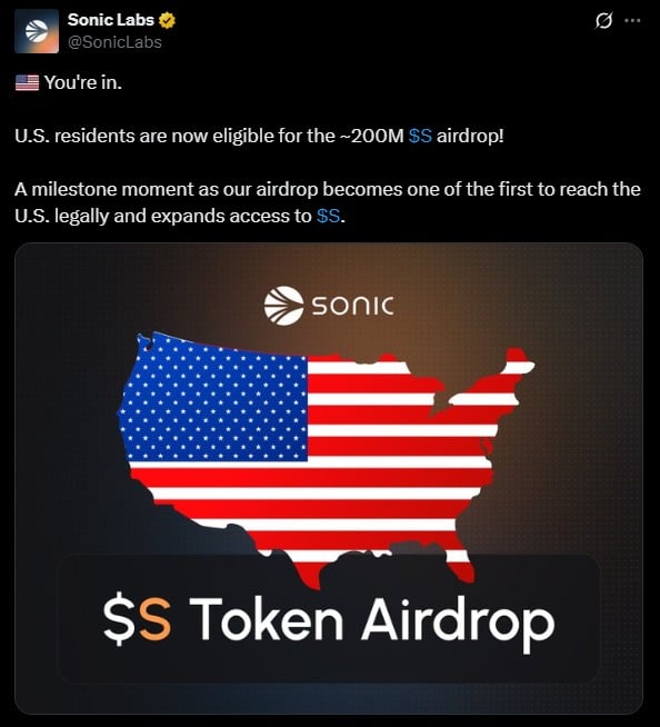 Sonic Labs US Airdrop