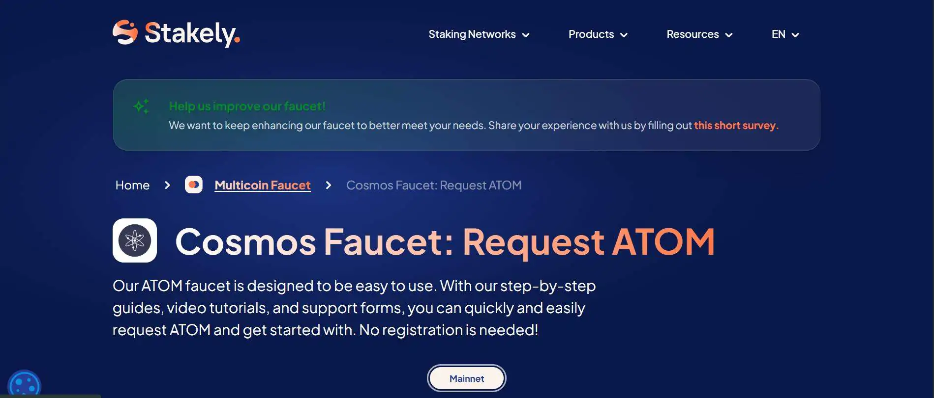 Cosmos Testnet tokens