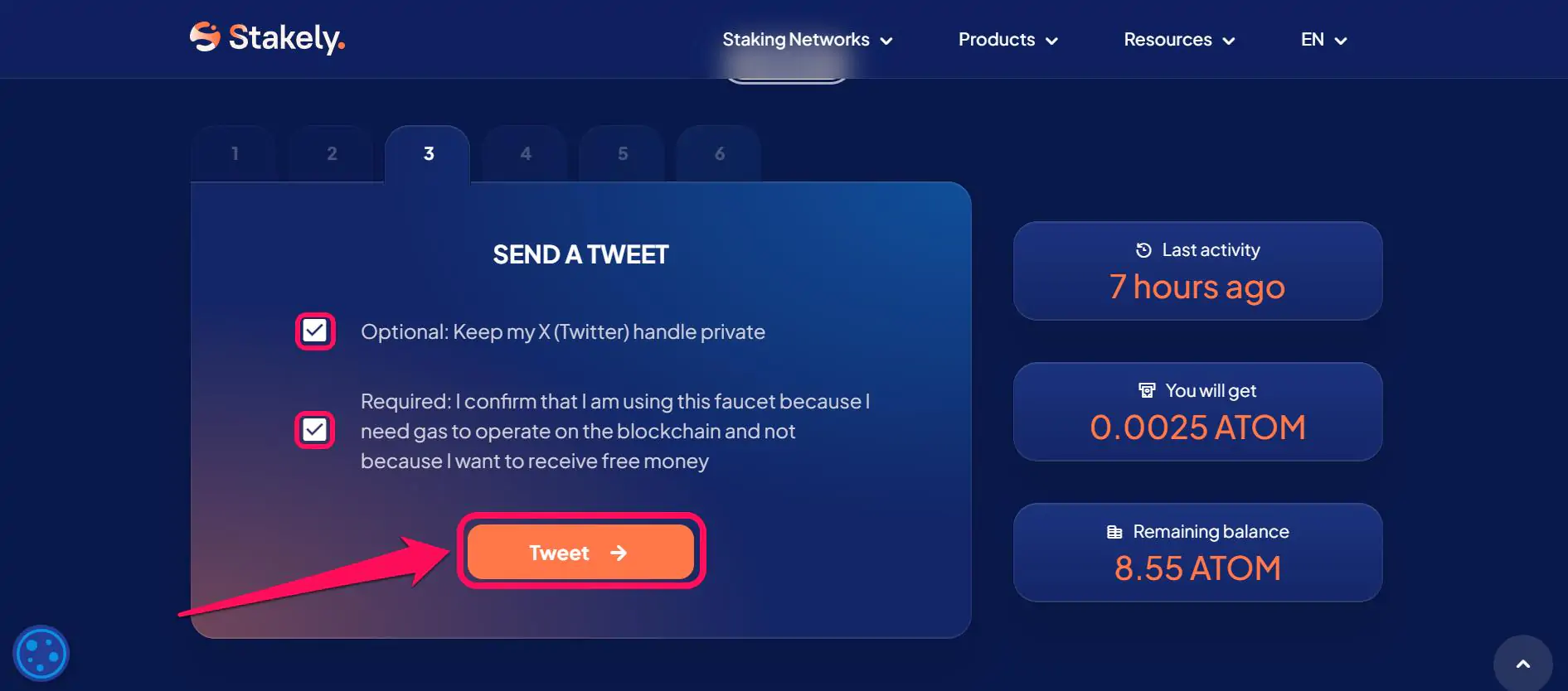 Cosmos Testnet tokens