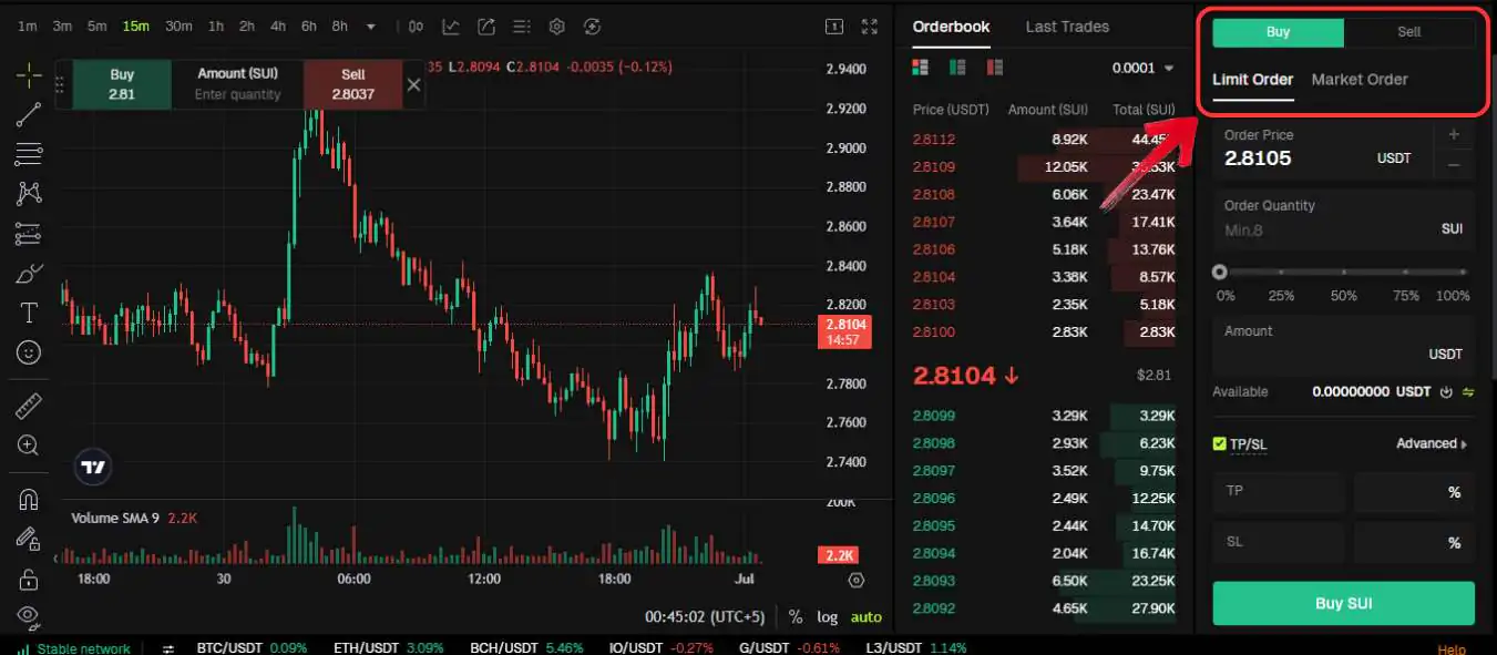 Buy SUI tokens
