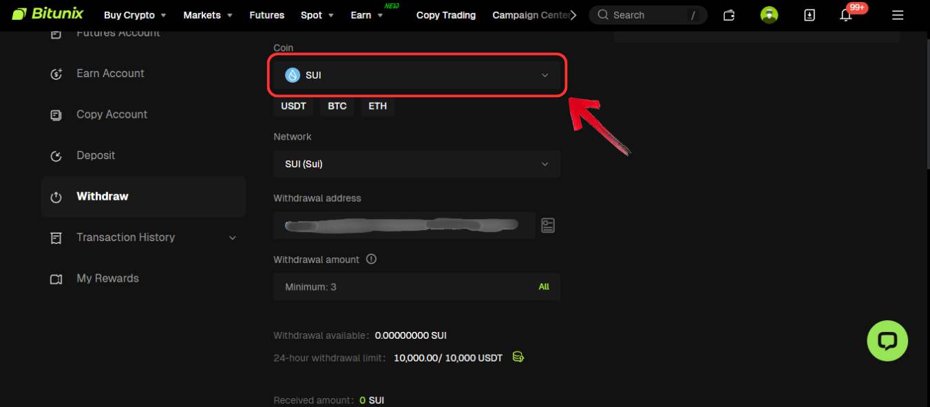 Buy SUI tokens