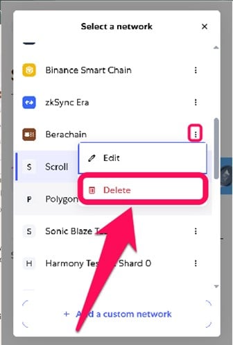 Remove a Network From MetaMask