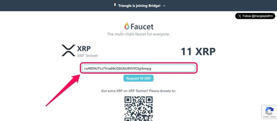 Obtenha tokens da rede de teste XRP