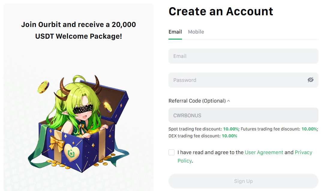 Ourbit Referral code