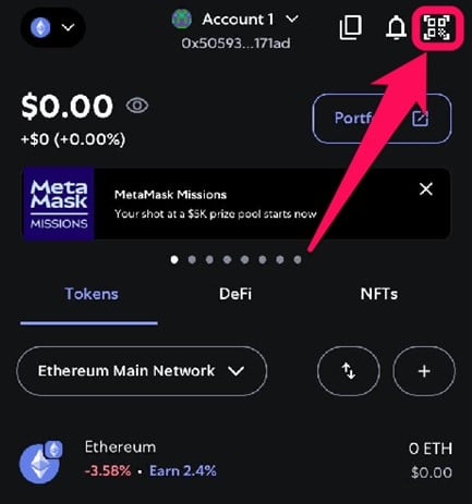 use 1 polegada para trocar tokens usando MetaMask
