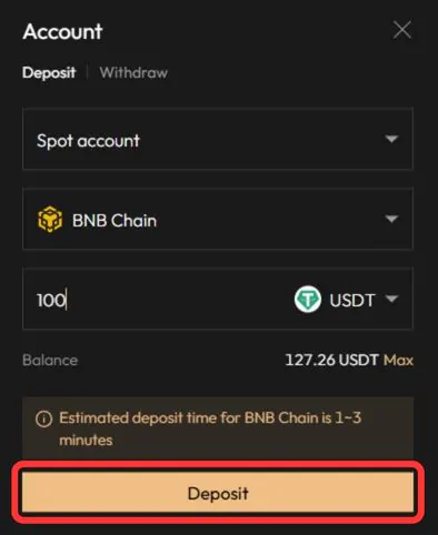 deposits and withdrawals on Aster DEX