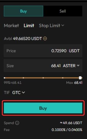 trade on Aster DEX