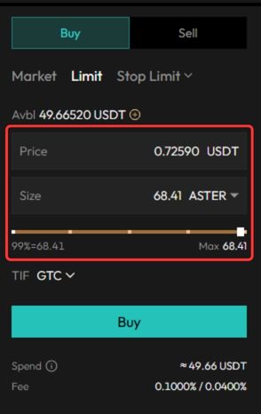 trade on Aster DEX