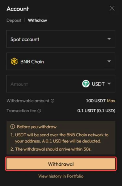 deposits and withdrawals on Aster DEX