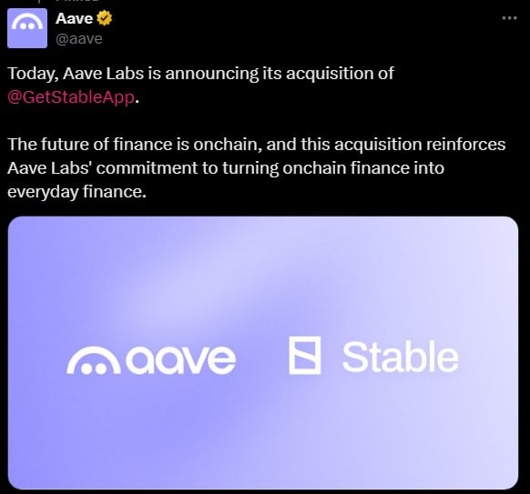 Aave Labs acquires stable finance
