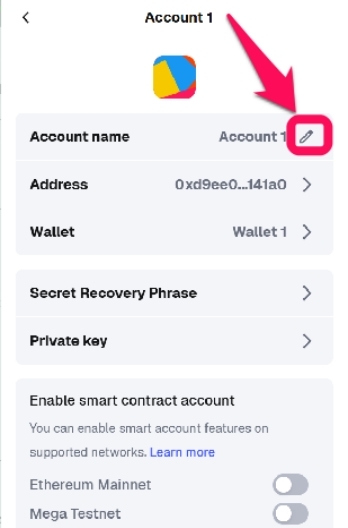 Change MetaMask Wallet Name