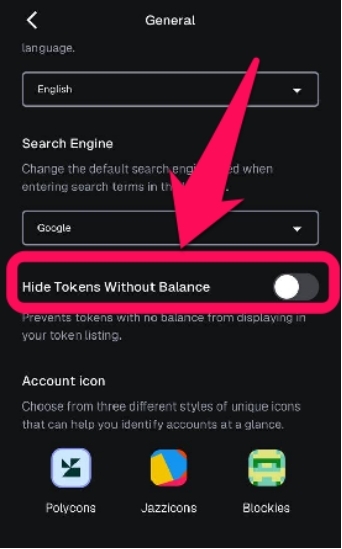Hide 0-Balance Tokens in MetaMask