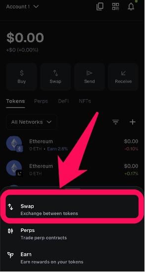 Swap Coins in MetaMask Wallet