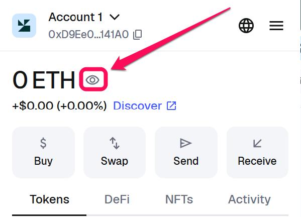 Hide 0-Balance Tokens in MetaMask