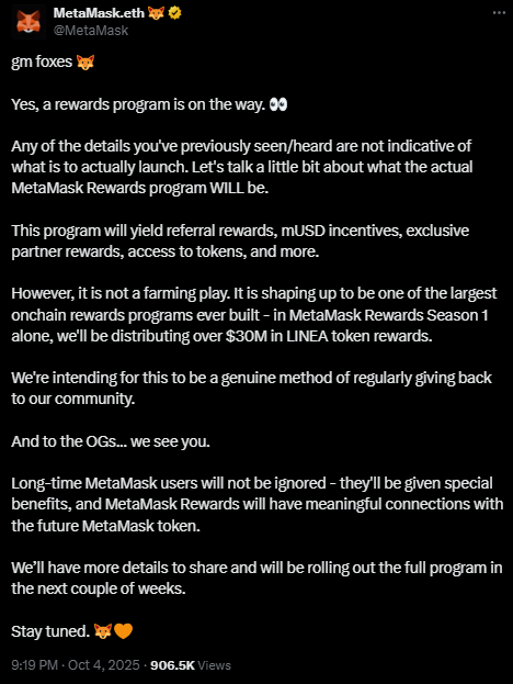 MetaMask Rewards Program Nears Launch