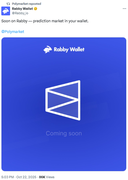 Rabby Wallet to integrate Polymarket prediction market