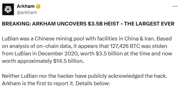 China accuses the U.S. of seizing 127 K BTC