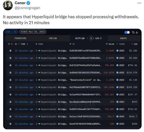 Hyperliquid withdrawals paused