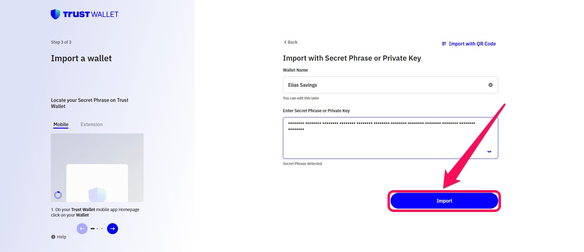 Change Trust Wallet Password