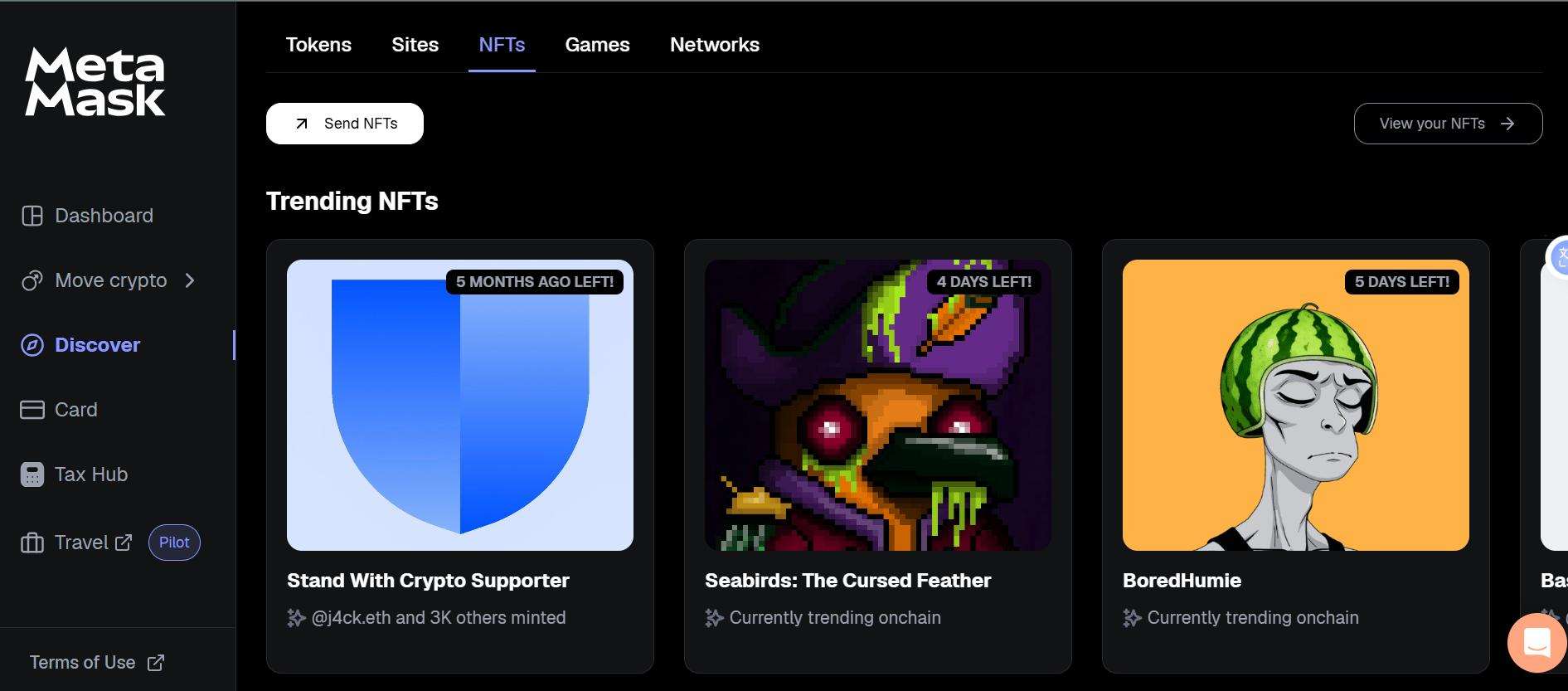 View and Claim NFT Airdrops in MetaMask