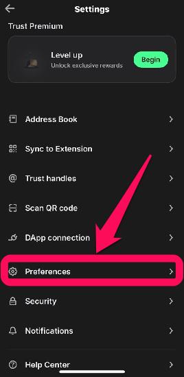 Change Language in Trust Wallet