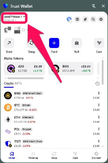 Create Multiple Wallets in Trust Wallet