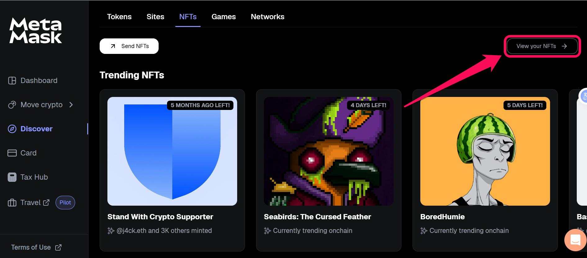 View and Claim NFT Airdrops in MetaMask