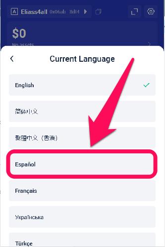 Change Language in Rabby Wallet