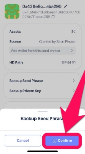Find Secret Recovery Phrase in Rabby Wallet