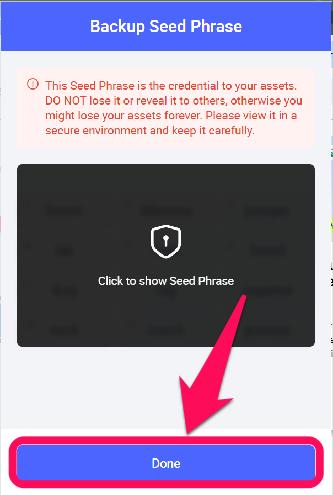 Find Secret Recovery Phrase in Rabby Wallet