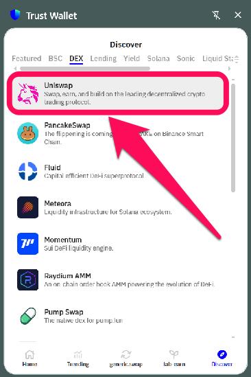 Mark dApps as Favorites in Trust Wallet