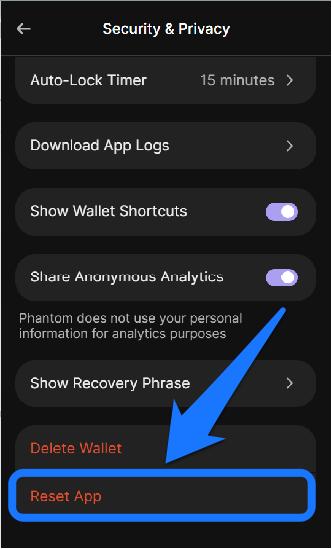 Reset Phantom Wallet on Mobile and Extension