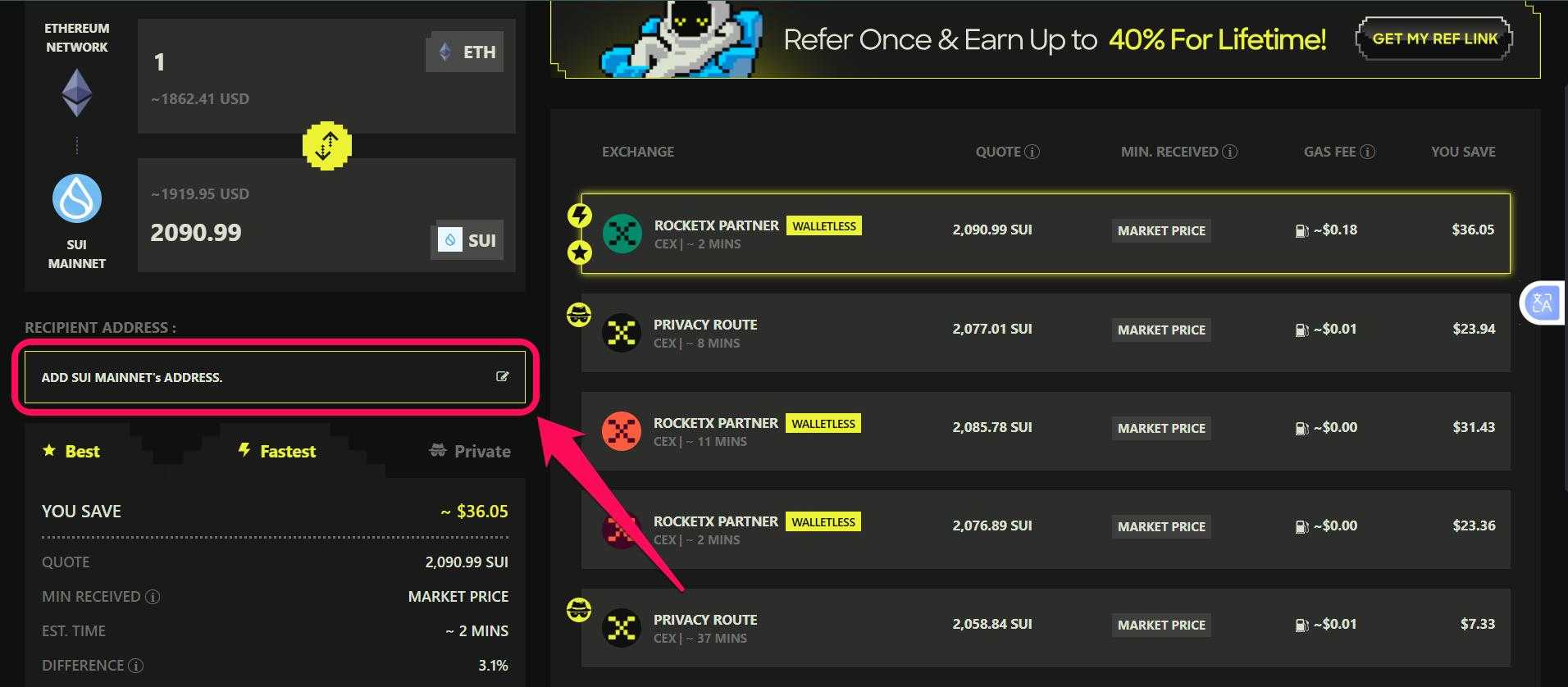 Bridge From Ethereum to SUI Network