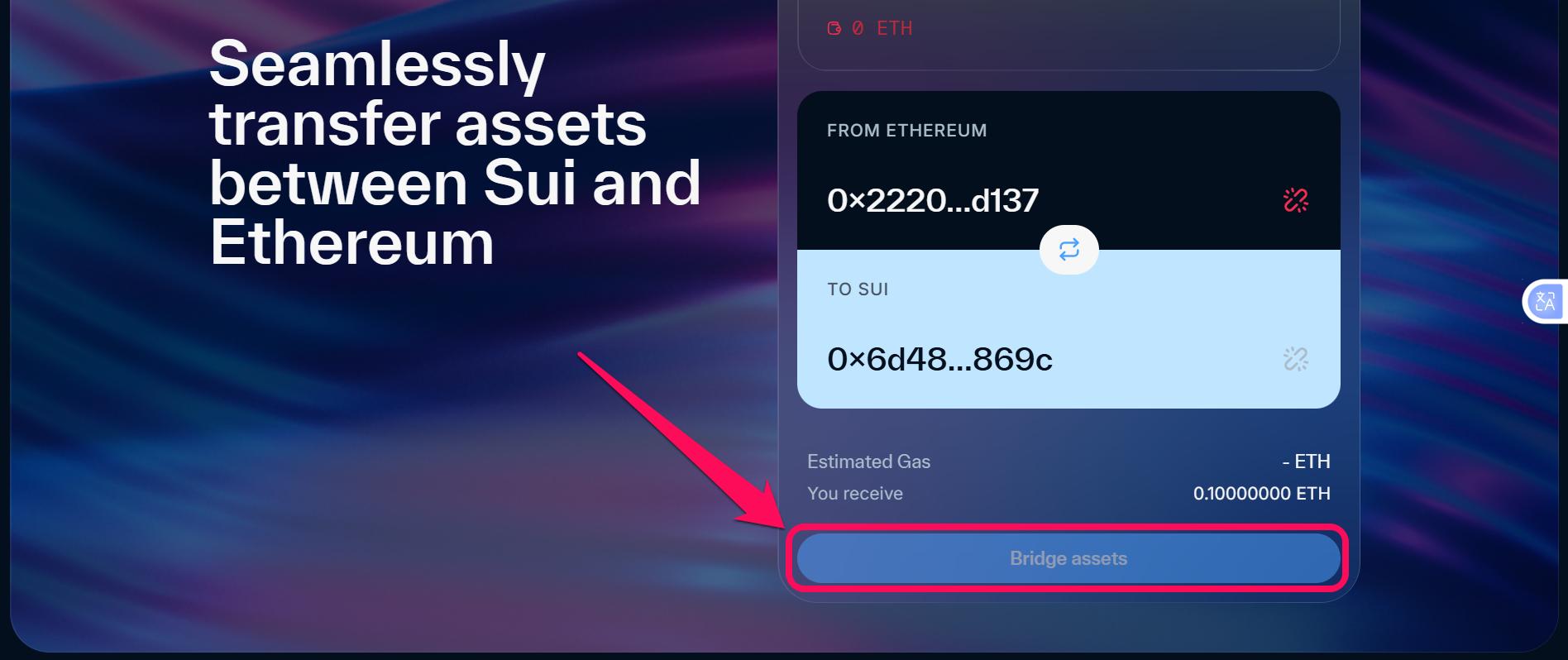 Bridge From Ethereum to SUI Network