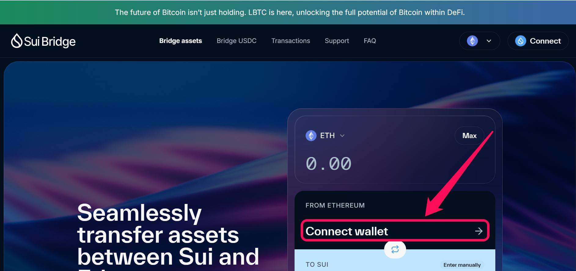 Bridge From Ethereum to SUI Network