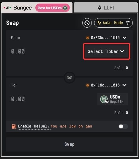 bridge to MegaETH network