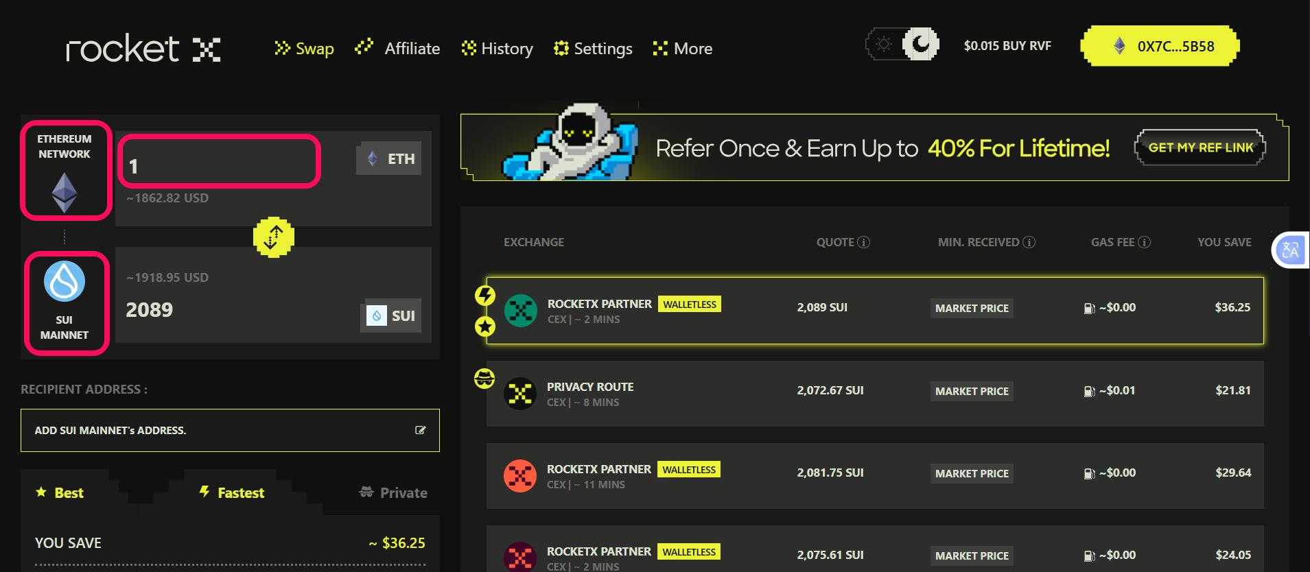 Bridge From Ethereum to SUI Network