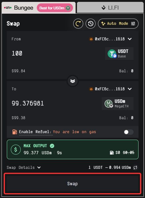 bridge to MegaETH network