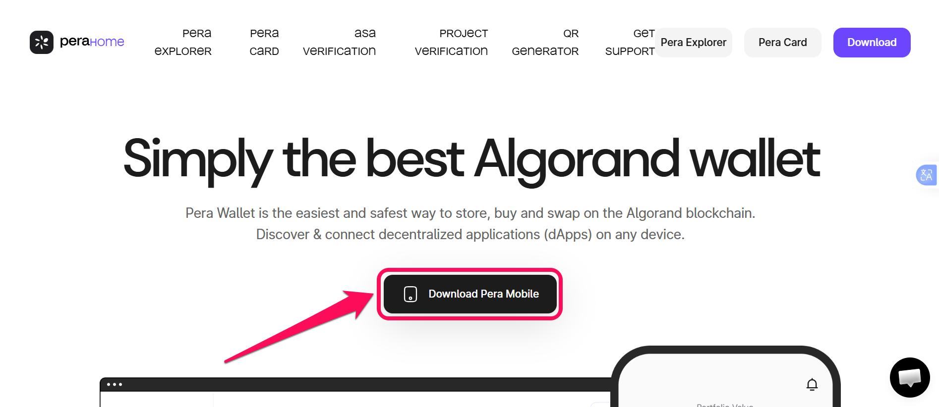 Erste Schritte mit Pera Wallet